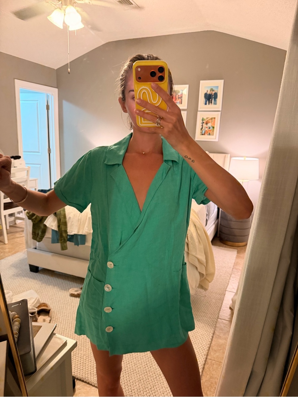 Show Me Your MuMu green Short Sleeve romper